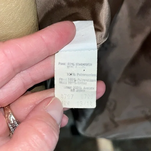 Vintage glamorous chic classic vintage ivory taupe faux fur sweater jacket 13/14 - Picture 8 of 16